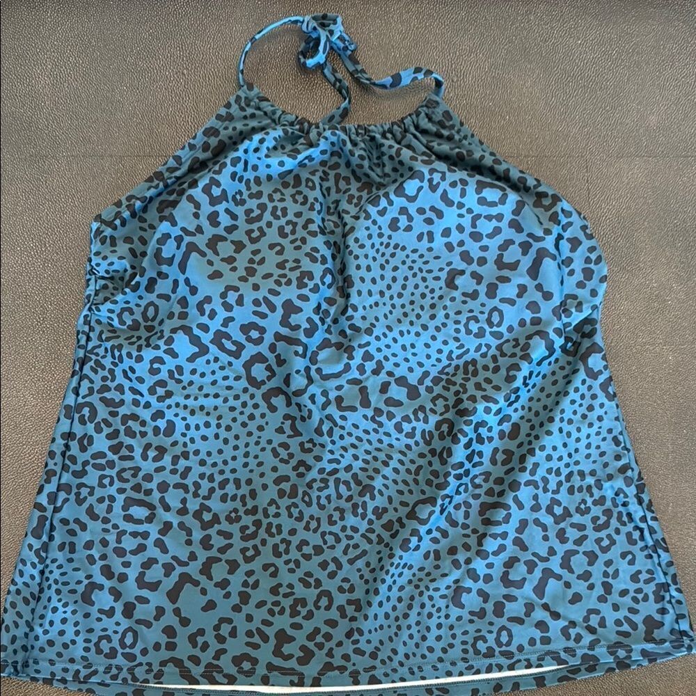 Kona Sol Teal and Black Takini Halter One Piece Swimwear size XL